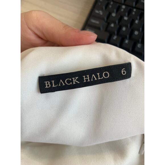 Black Halo Women's One Shoulder Pravella Dress Sleeveless White Size 6 NWT - Picture 3 of 5